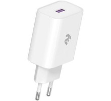 Зарядний пристрій 2E USB Wall Charger QC3.0 DC5V/3A, Max 18W, white (2E-WC1USB18W-W)