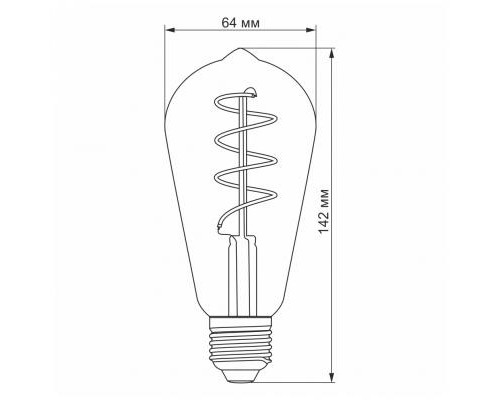 Лампочка Videx Filament ST64FGD 4W E27 2100K 220V (VL-ST64FGD-04272)