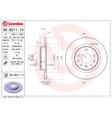 Гальмівний диск Brembo 08.9511.10