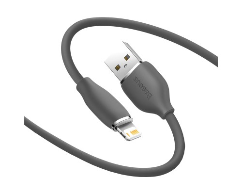 Дата кабель USB 2.0 AM to Lightning 2.0m 2.4A Jelly Liquid Silica Gel Black Baseus (CAGD000101)