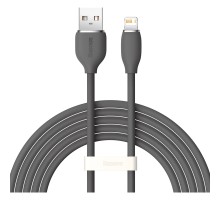 Дата кабель USB 2.0 AM to Lightning 2.0m 2.4A Jelly Liquid Silica Gel Black Baseus (CAGD000101)