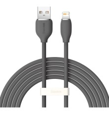 Дата кабель USB 2.0 AM to Lightning 2.0m 2.4A Jelly Liquid Silica Gel Black Baseus (CAGD000101)