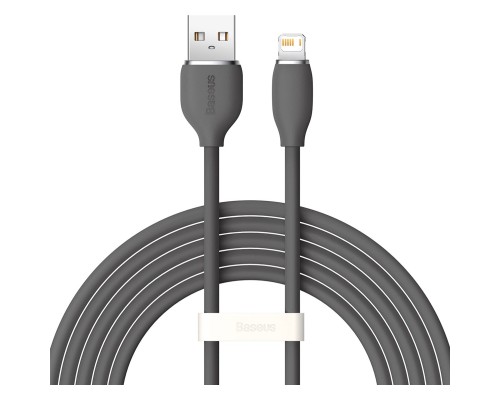 Дата кабель USB 2.0 AM to Lightning 2.0m 2.4A Jelly Liquid Silica Gel Black Baseus (CAGD000101)