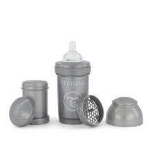 Пляшечка для годування Twistshake Pearl Grey 180 мл, антиколікова, силіконова (78378)