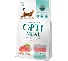 Сухий корм для кішок Optimeal для стерилізованих/кастрованих з високим вмістом яловичини та сорго 700 г (4820215369640)