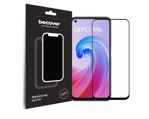 Скло захисне BeCover Oppo A96 Black (709770)