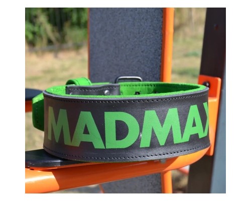 Атлетичний пояс MadMax MFB-302 Quick Release Belt шкіряний Black/Green M (MFB-302_M)