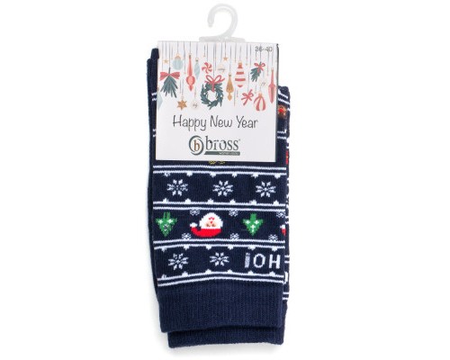 Шкарпетки дитячі Bross новорічні (2101-13-blue)