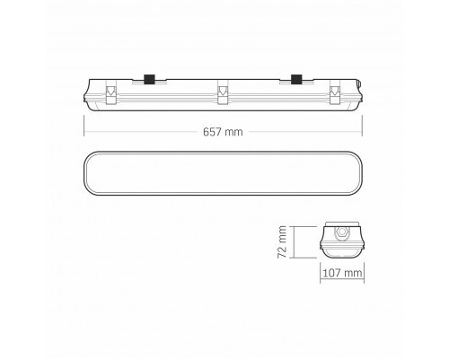 Світильник Videx IP65 2хТ8 VIDEX 0,6М 220V (VL-BNW-T8062G)