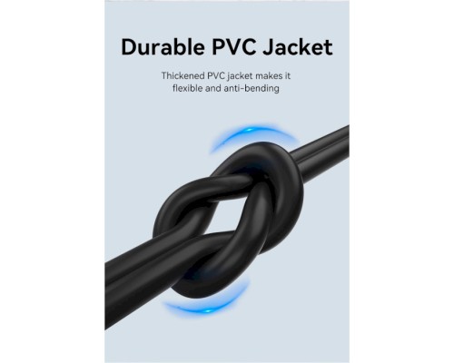 Дата кабель USB 2.0 AM to Type-C 3.0m 3.0A (18W) PVC black Vention (CTHBI)