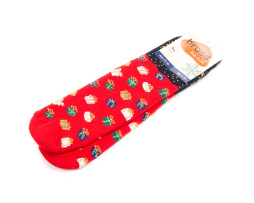 Шкарпетки дитячі Bross новорічні махрові (10436-6-8-red)