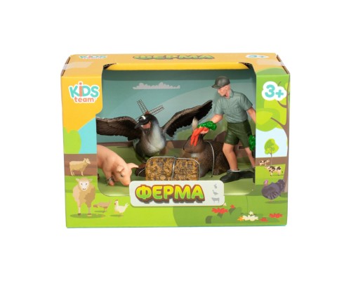 Фігурка Kids Team набір Ферма фермер, гусак, кролик, порося (Q9899-T7_1)