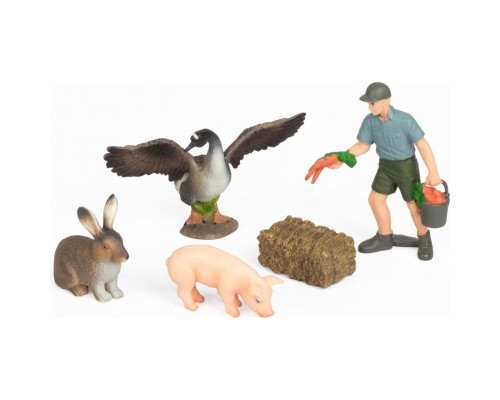 Фігурка Kids Team набір Ферма фермер, гусак, кролик, порося (Q9899-T7_1)