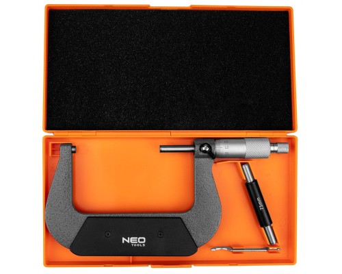 Мікрометр Neo Tools з верн'єром 75-100 мм, ±0.01 мм/м (75-023)