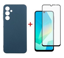 Чохол до мобільного телефона Dengos Samsung Galaxy A16 5G Carbon + glass (Blue) (DG-KM-122)