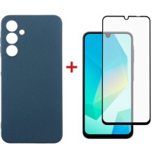 Чохол до мобільного телефона Dengos Samsung Galaxy A16 5G Carbon + glass (Blue) (DG-KM-122)