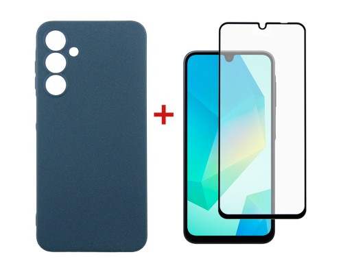 Чохол до мобільного телефона Dengos Samsung Galaxy A16 5G Carbon + glass (Blue) (DG-KM-122)