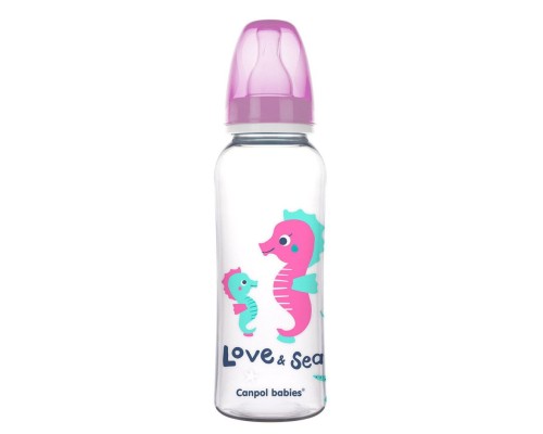 Пляшечка для годування Canpol babies PP LOVE&SEA 250 мл рожева (59/400_pin)