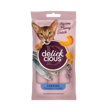 Ласощі для котів Delickcious Сардина з додаванням гарбуза 4 х 15 г (4820269141636)