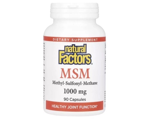 Вітамінно-мінеральний комплекс Natural Factors ЧСЧ, 1000 мг, MSM, 60 вегетаріанських капсул (NFS-02652)