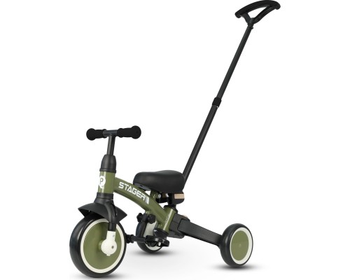 Дитячий велосипед QPlay Stager 3 в 1 з ручкою, біговел, Dark Green (T80STAGERDarkGreen)