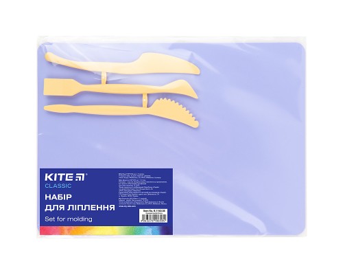 Дошка для пластиліну Kite набір Classic дошка + 3 стеки, бузковий (K-1140-36)