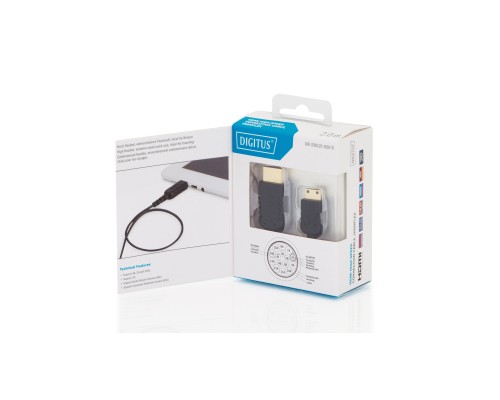 Кабель мультимедійний HDMI M to HDMI mini M 2.0m black Digitus (DB-330121-020-S)