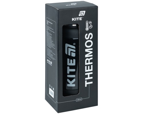 Термос Kite 1200 мл, чорний (K25-1225-1)
