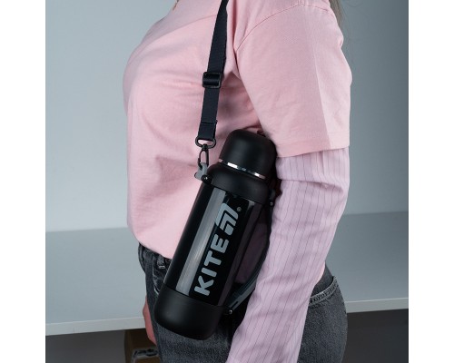 Термос Kite 1200 мл, чорний (K25-1225-1)