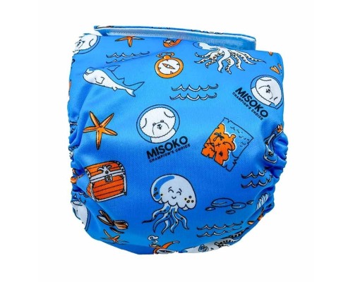 Підгузки для тварин MISOKO&CO багаторазові для кобелів, з восьминогом, XL 1 шт. блакитні (HAINMSK63957)