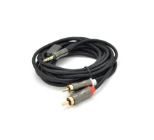 Кабель мультимедійний 3.5mm M to 2xRCA M 3.0m black VEGGIEG (YT-AR2-3)