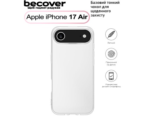 Чохол до мобільного телефона BeCover Apple iPhone 17 Air Transparent (713759)
