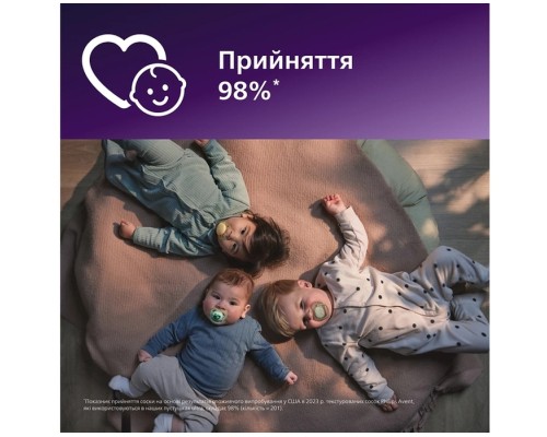 Пустушка Philips AVENT Ultra Air 0-6 місяців 2 шт жовто-фіолетова (SCF087/04)