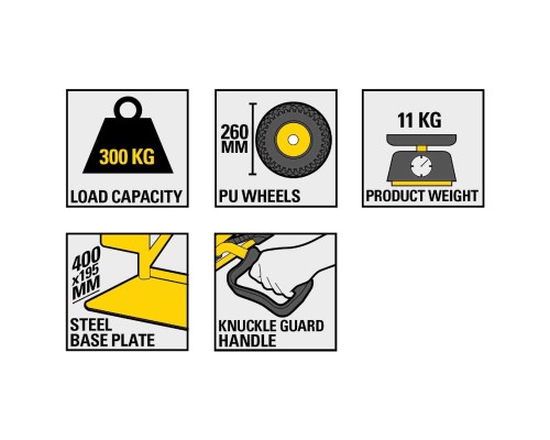 Візок вантажний Stanley до 300 кг, розмір платформи 40х19,5 см, вага 11,1 кг (SXWT-HT526)