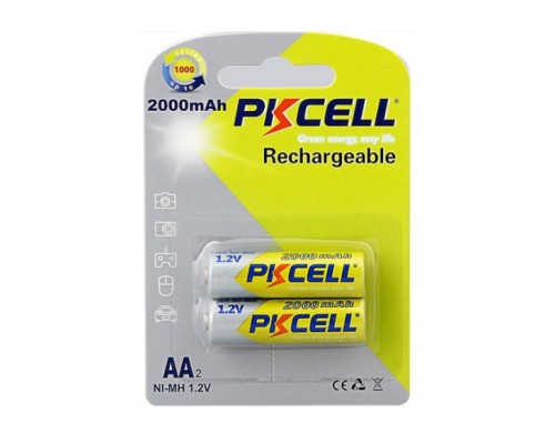 Акумулятор AA R6 2000mAh 1.2V NiMH Rechargeable Battery, 2шт/бл PkCell (PC/AA2000-2BR)