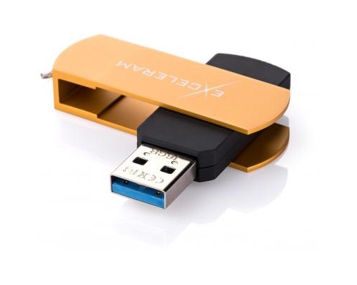 USB флеш накопичувач eXceleram 16GB P2 Series Gold/Black USB 3.1 Gen 1 (EXP2U3GOB16) 