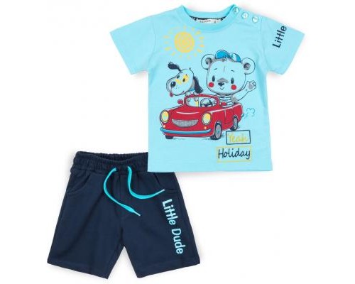 Набір дитячого одягу Breeze з ведмедиком в машинці (12144-80B-blue)