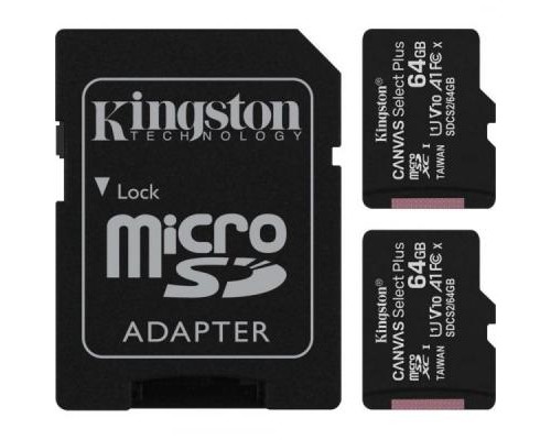 Карта пам'яті Kingston 64GB Class 10 Canvas Select Plus 100R A1 (SDCS2/64GB-2P1A) Карта пам'яті Kingston 64GB Class 10 Canvas Select Plus 100R A1 (SDCS2/64GB-2P1A)