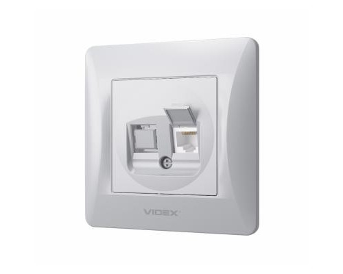 Комп'ютерна розетка Videx BINERA CAT6 одинарна сереб (VF-BNSK1PC6-SS)