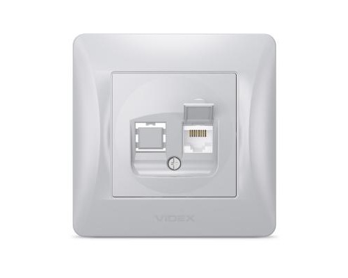 Комп'ютерна розетка Videx BINERA CAT6 одинарна сереб (VF-BNSK1PC6-SS)