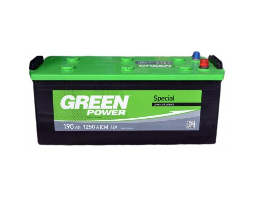 Акумулятор автомобільний GREEN POWER 190Ah збоку (+/-) (000022357) Акумулятор автомобільний GREEN POWER 190Ah збоку (+/-) (000022357)