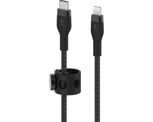 Дата кабель USB-С to Lightning 1.0m BRAIDED SILICONE black Belkin (CAA011BT1MBK)
