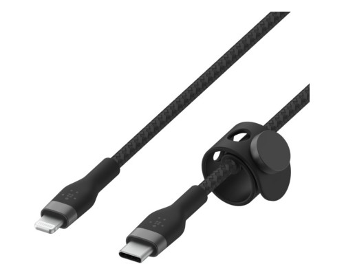 Дата кабель USB-С to Lightning 1.0m BRAIDED SILICONE black Belkin (CAA011BT1MBK)
