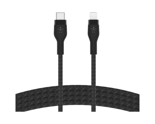 Дата кабель USB-С to Lightning 1.0m BRAIDED SILICONE black Belkin (CAA011BT1MBK)