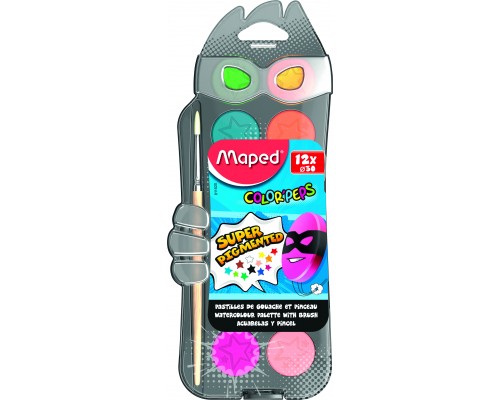 Акварельні фарби Maped COLOR PEPS 12 кольорів + пензлик (MP.811520)