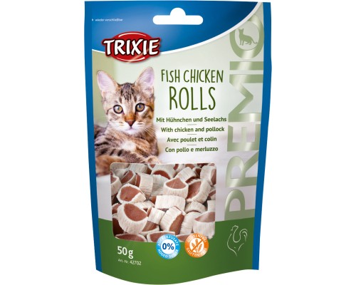 Ласощі для котів Trixie Premio Rolls з куркою та сайдою 50 г (4011905427027)