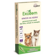 Краплі для тварин ProVET від бліх та кліщів для котів та дрібних порід собак 4/0.5 мл (4823082411108)