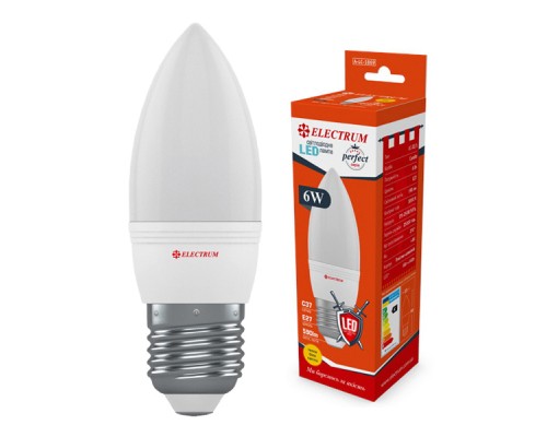 Лампочка Electrum С37 6W PA LC-32/1 Е27 3000K PERFECT (A-LC-1869)