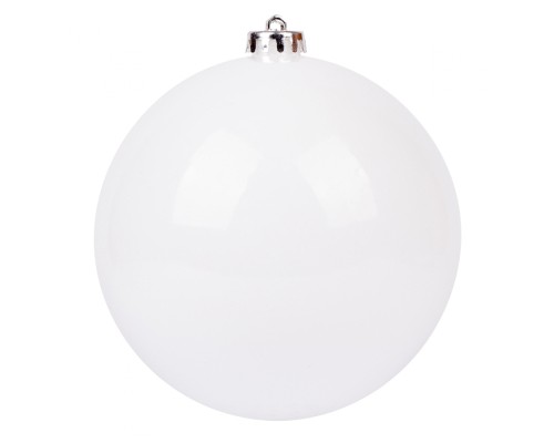 Ялинкова іграшка Novogod`ko куля пластик, 20 cм, біла, глянець (974074)