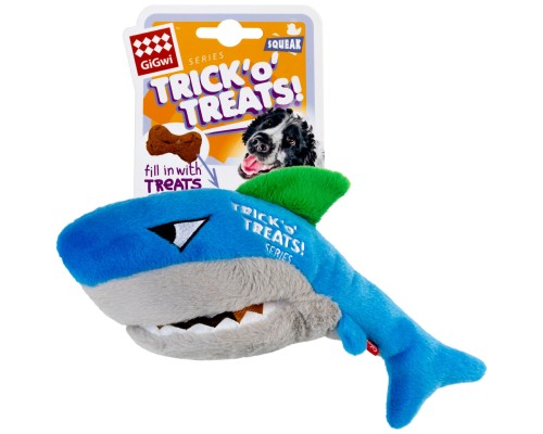 Іграшка для собак GiGwi Basic Акула для ласощів з пискавкою 30 см (75049)